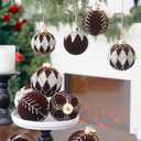 20PCS Velvet Ornaments for Christmas Tree, 2.36INCH Glitter Flocked Christmas Ornaments Decorations Balls Set Decor