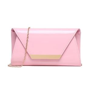 MUDUO Women Patent Leather Fashion Clutch Purses Evening Bag Handbag Christmas gift (Pink)