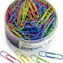Officemate PVC-Free Assorted Color Coated Giant Paper Clips, 200 per Tub (97226)