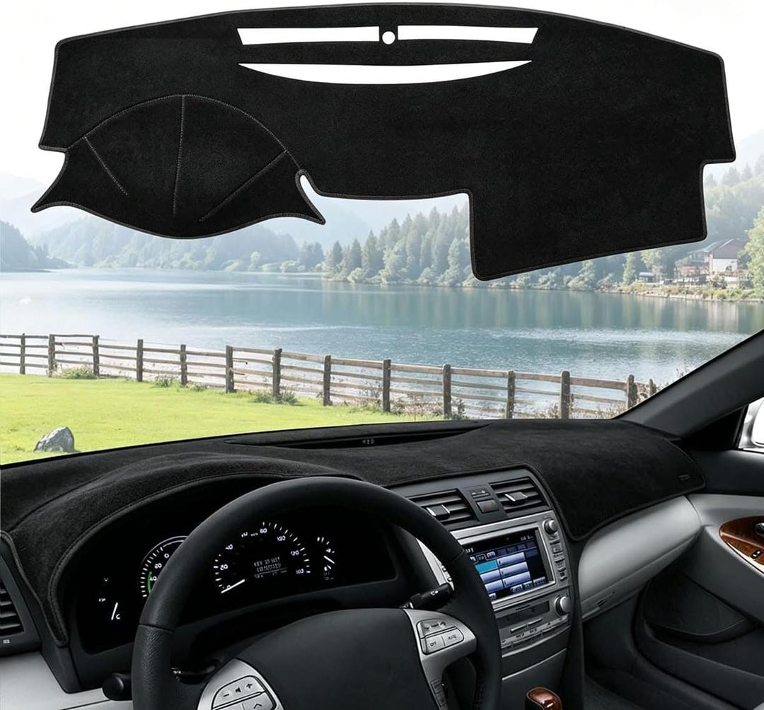 Dash Cover Mat for Toyota Camry 2007 2008 2009 2010 2011 Dashboard Cover Mat Interior Accessories Non-Slip Pad Carpet Sunshield Protector Black
