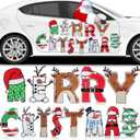 Xuhal 14 Pcs Christmas Car Magnets Reflective Christmas Car Decorations Large Merry Xmas Garage Door Magnet Decal Sticker for Xmas Refrigerator Mailbox Outdoor SUV Decoration(Classic)