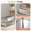 Stainless Steel Litter Box with Metal Lid and Scoop - Enclosed Metal Litter Box for Large Cats, Rust-Resistant, Odor-Control, Easy to Clean, Durable & Long-Lasting with Round Edge (XL)