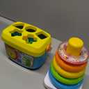 Fisher-Price Babys First Blocks & Rock-a-Stack Toy Set, Bucket of 10 Shapes & Ring Stacking Activity for Developmental Play Ages 6+ Months 