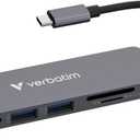 Verbatim USB-C Essentials Multiport Hub 6 Ports: (1) USB-A 2.0, (1) USB-A 3.0/3.2 Gen 1, (1) USB-C 3.0/3.2 Gen 1, SD and Micro SD Card Slots with 4K HDMI and Up to 100W Power Delivery