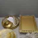 Fivenl 8 Pcs Cake Stand Gold Metal Dessert Table Display Set, 3-Tier Cupcake Stand, Cake Display Tower and Cookie Tray Rack Serving Tray for Birthday Party, Weddings, Baby Shower (Gold)