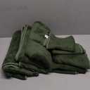 REDKISS 6-Piece Bath Towel Set - 2 Washcloths, 2 Hand Towels, 2 Bath Towels | Ultra-Fiber Coral Fleece, Super Absorbent, No Lint & No Fading | Perfect for Bathroom, Spa, Gym | Family -Olive Green