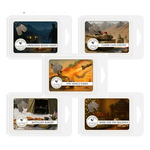 Farm Raised Candles Army Christmas Pack – Christmas Military Gift 5-Pack Soy Wax Melts | 15 oz Total (3 oz Each) | Holiday Scents for Living Room & Home | Fresh from The Farm