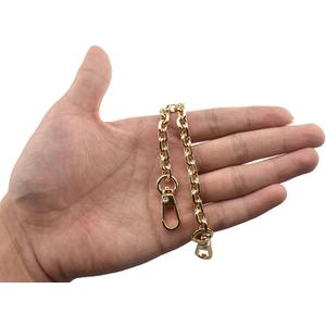 HAHIYO Mini Pochette Purse Chain Strap Thin Wide 6mm for LV Length 7.9 Inches Thick 2mm Shiny Gold for Handbag Wallet Clutch Comfortable Flat Metal Strap 1 Pack