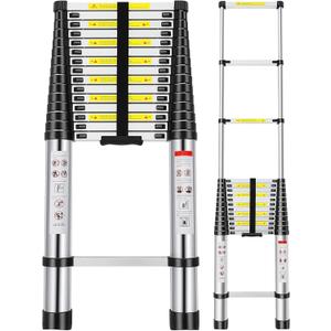 Telescoping Ladder, 20.3FT Aluminum Extension Ladder with 2 Replacement of Non-Slip Rubber Cover, Telescopic Ladder Portable Collapsible RV Ladder for Indoor Outdoor Work, 330 lb. Weight Capacity