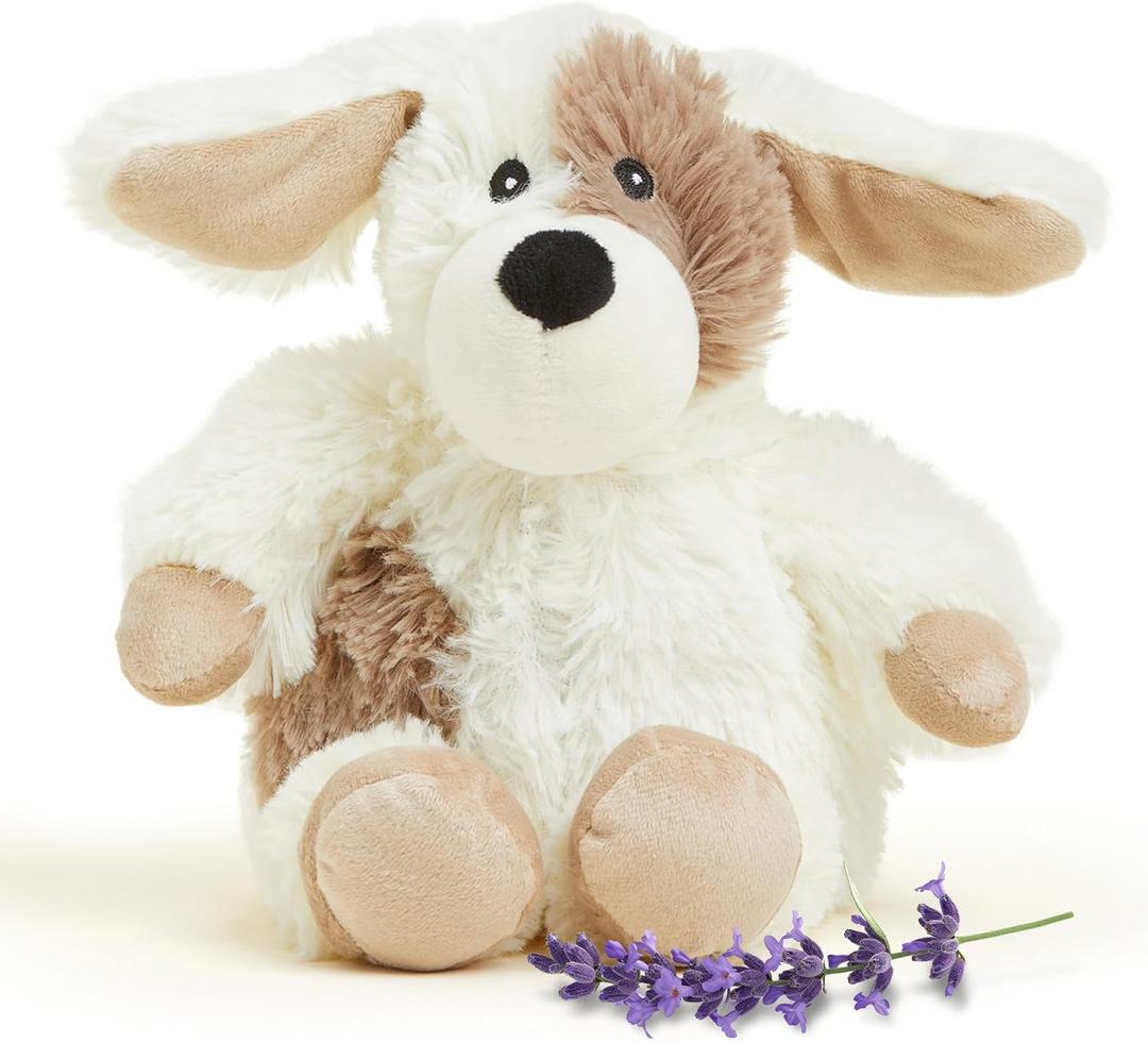 warmies Junior Microwavable & Weighted Stuffed Animals, Puppy - Heated Stuffed Animal Plushie for Warmth & Comfort - Cute Soft Plush Toys for Adults & Children (Boys, Girls, Babies & Toddlers) (1)