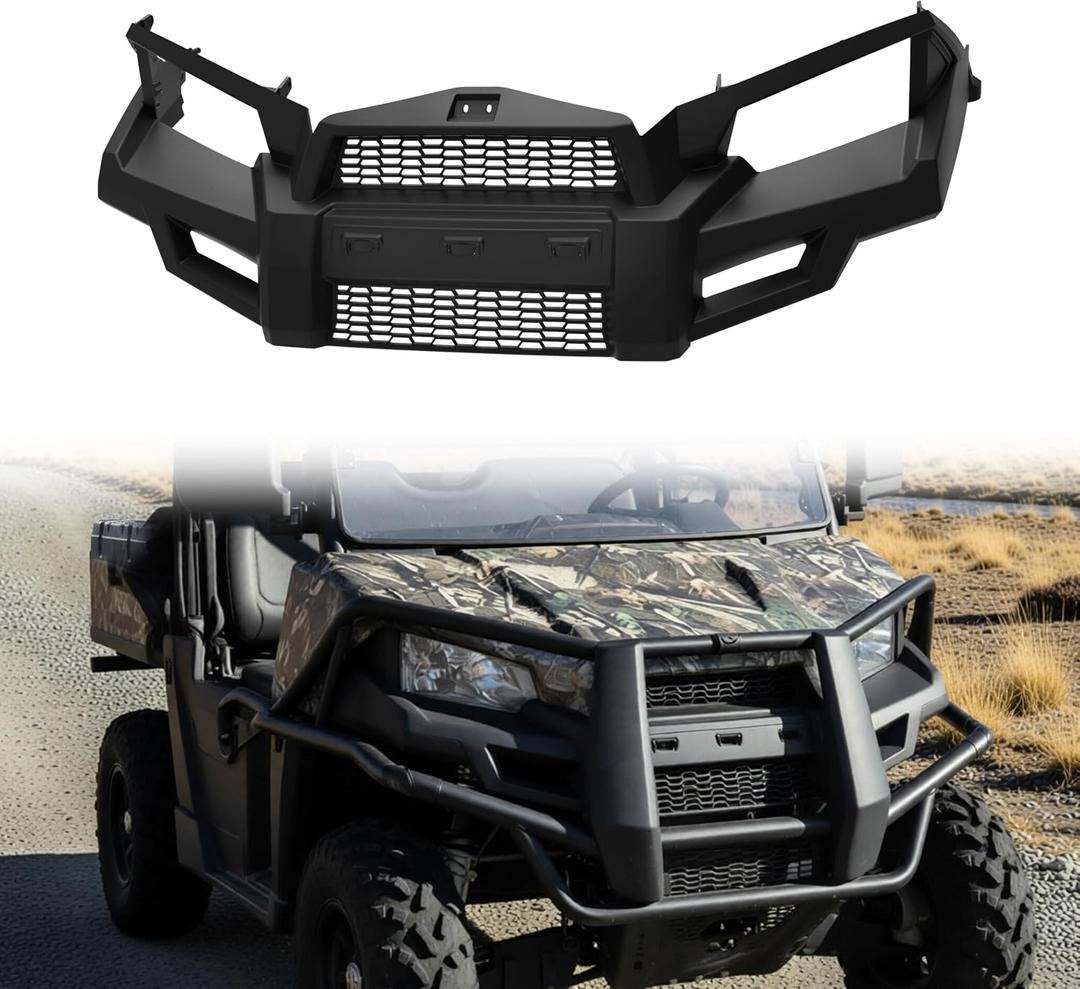 Front Fascia for Polaris Ranger Midsize 570 500 ETX EV 2016-2022 Accessories, Black Combined Front Lower Mesh Grille Bumper Brush Guard for Ranger Mid Size 570 500, Replace #5451005-070