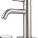 Bathroom Faucets Brushed Nickel Bathroom Sink Faucet Modern Single Handle Bathroom Faucet for 1 or 3 Hole Mxier Tap Washbasin Faucet with Deck, Pop-up Drain and Supply Hoses