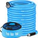 Kohree 100 FT RV Water Hose, 5/8" Premium Drinking Water Hose, Leak Free, No Kink, Long Garden Hose 100 ft with Storage Bag, Ideal for RV, Camper, Truck, Garden - Blue