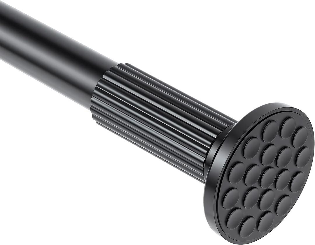 Heavy-duty Tension Curtain Rod, 47-126 Inch,Spring Closet Rod, for Windows or Shower, Easy to Install, No Drilling, No Rust, for Bathroom, Rod Diameter 1.26 Inches 32TD47-126-N-BLK