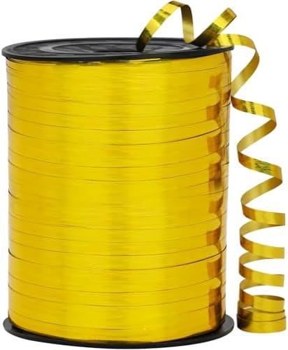 Pack of 2, OMISELIO Gold Ribbon - 500 Yard Shiny Metallic Curling Ribbon for Gift Wrapping, Balloons, Parties & Occasions