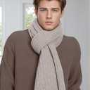 MissShorthair Womens Scarf Large Chunky Knit Warm Scarfs Cashmere Feel Scarves for Women and Men Cold Weather (Gray)