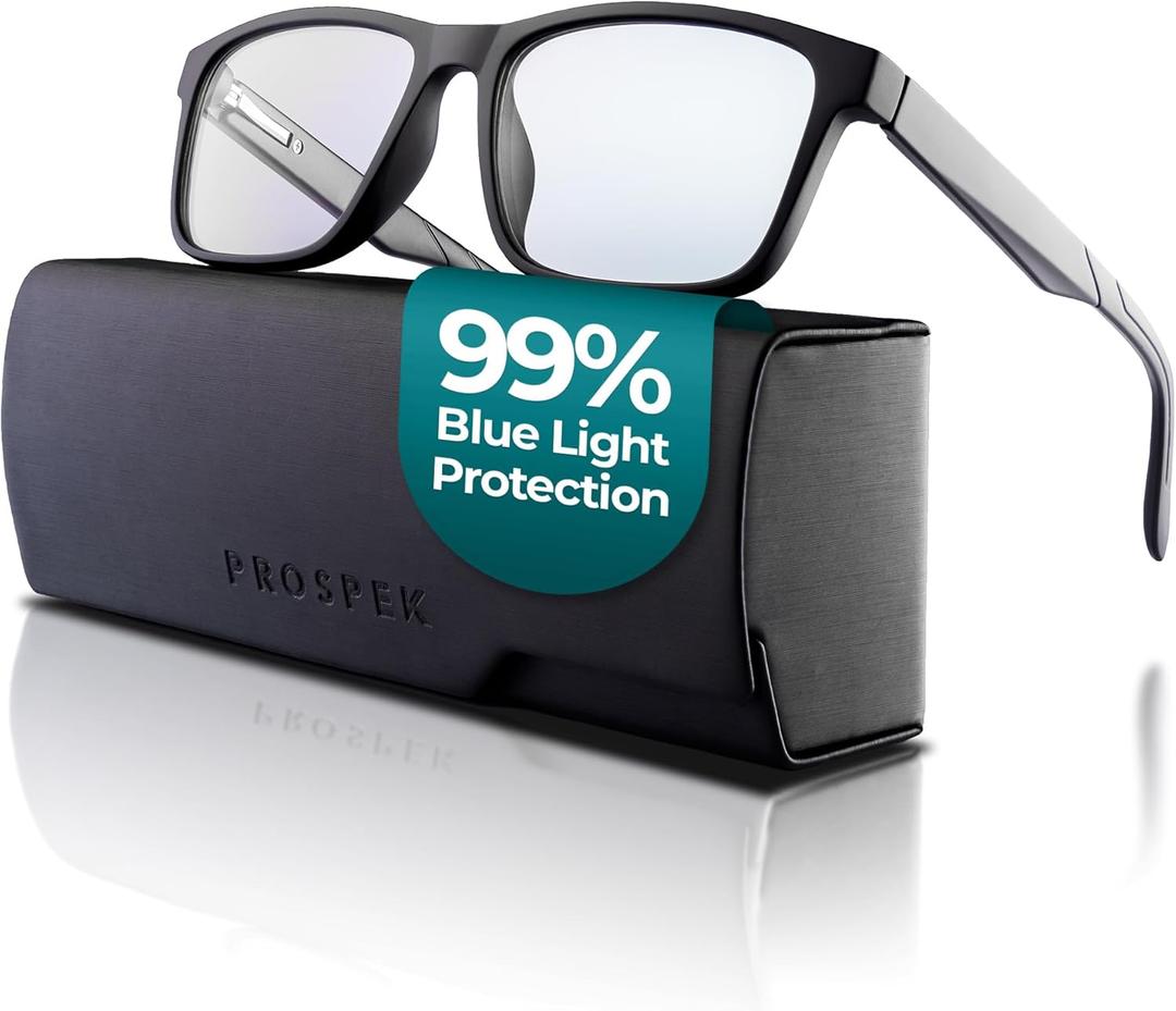 Prospek Blue Light Glasses Reading for Men and Women, For Computer Use, Blue Light Protection, Clear Lens 0 to +1.0 Diopters
