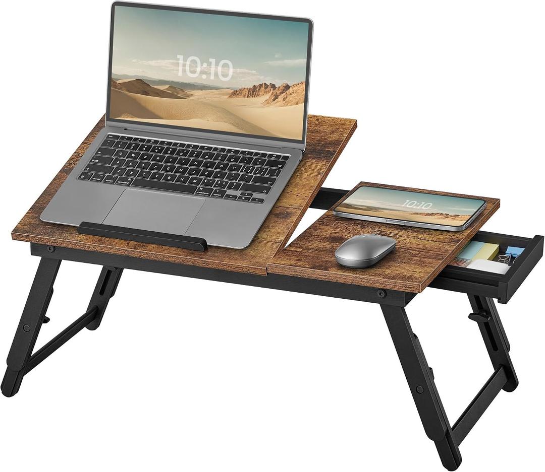 SONGMICS Bamboo MDF Height Adjustable Laptop Table for Bed, 55 x 34.9 cm
Bamboo Collection LLD105B01 Laptop Stand Breakfast Tray Folding Legs with Drawer for Laptops up to 15.6 Inches