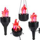 TOPCHANCES Battery Operated Fake Fire Lamp,3D Artificial Fire Flames 4 in 1 Campfire Realistic Effect Light Faux Table Top Flame Bowl Hanging Flame Light for Christmas Halloween Stage Club Decor