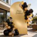 Gold Shimmer Arch Backdrop Cover 6.6ft,Glitter Spandex Fitted Chiara Cover with Zipper,Thick Sequin Soft Stretchy for Wedding Birthday Baby Shower Graduation Party Photo Backdrop
