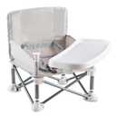Portable Baby Chair with Removable Tray  Folding Booster Seat for Toddlers 6 Months to 3 Years, Lightweight Travel Highchair for Camping, Beach, Outdoor & Dining Table Use Beige (Grey)