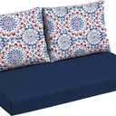Arden Outdoor Loveseat Cushion Set, 48 x 24, Water Repellent, Fade Resistant, Cushion Set for Couch, Bench, and Swing, Clark Blue