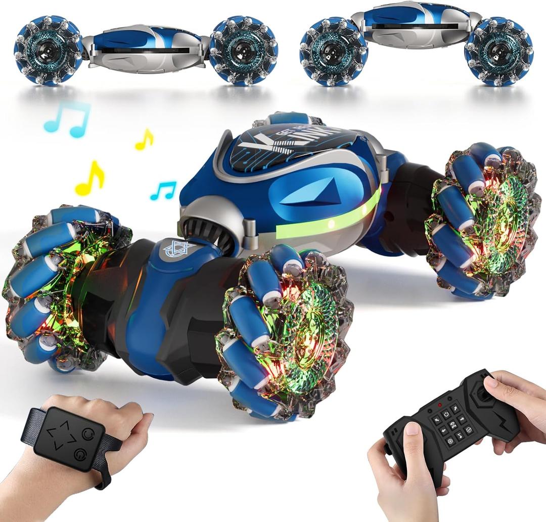 RC Stunt Cars Remote Control Car Double-Sided Driving 360 Flips Rotating Car Toy All Terrain Off-Road car,4WD Gesture Sensing Rc Cars for Teen Boys for Kids for Boys Girls Age 6-12