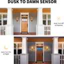 Dusk to Dawn Globe Outdoor Wall Lights, Gold Round Porch Light for Patio, Grand Entryway, Anti-Rust Aluminum Waterproof Exterior Sensor Lighting Fixtures, Wall Sconce Lantern with Amber Glass, 14.8"H-1 Pack
