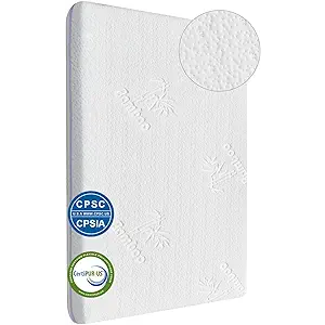 Bassinet Mattress Topper 32x18x1.5Bamboo Fiber and Microfiber Cover,Dual Side Gel Memory Foam Mattress.with ronbei Bassinet Mattress，Ingenuity Foldaway Rocking Bassinet and Dream On Me Poppy Bassinet