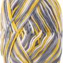 uxcell Cotton Blends Home Handmade Crochet Scarf Gloves Sweater Knitting Yarn Cord 50g Yellow Gray
