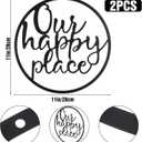 Vintage Circular Metal Wall Art Set of 2 - Decorative Signs & Plaques for Outdoor Spaces, Perfect Patio Decor with Artistic Lettering, Durable Patio Wall Decor for Garden and Entrance