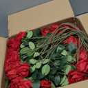 100 PCS Fake Red Roses, Artificial Red Flowers Bulk Realistic Silk Faux Rose with Stems for Wedding Decoration Anniversary Bridal Bouquet DIY Floral Arrangement Romantic Home Decor Gifts