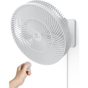 12 Inch Oscillating Wall Mount Fan with Remote & Timer, 4-Speed Quiet Indoor Bathroom/RV Fan, 90°Rotation,Adjustable Tilt,8.2ft Cord for Bedroom&Home Cooling, AC Fan for Corner,Garage,Easy Mount/Clean, White