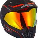 Dirt Bike Helmets ATV MX Motocross Four Wheeler Helmets for Adults Dual Sport Off Road Motorcycle Helmets for Men Women Full Face Helmet Dot Approved Color Red Shield (Matte Black & Red)