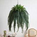 Nearly Natural 50 in Artificial Giant Boston Fern Hanging Cone Room Decor