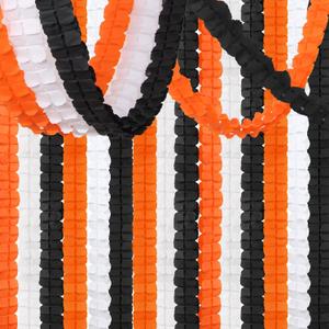 Black-White Orange halloween Party-Decorations Streamers-Garland - 12pcs 4-Leaf Clover Paper Streamer, Graduation Wedding Birthday Bachelorette Baby Bridal Shower Banners Decor Ouruola