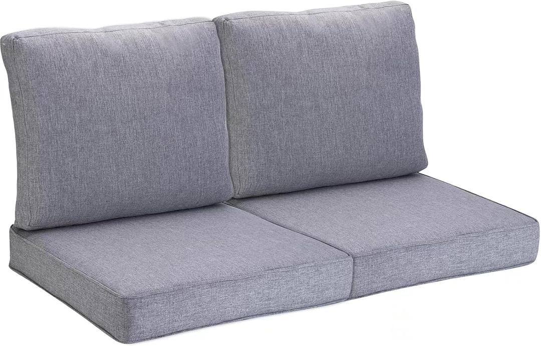 JMGBird Set of 2 Outdoor Cushion Tufted Pillow, Deep Seat Outdoor Chair Cushion 22"x22" Patio Cushions for Outdoor Furniture Grey
