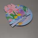 ANGOLIO 3 Tiers Axolotl Cupcake Stand Pink Cute Axolotl Birthday Party Cardboard Cupcake Holder Decorations Cartoon Animal Party Dessert Tower Pink Birthday Supplies for Kids