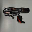 LANDOT Hair Straightener Brush for Thick Curly Hair - Ionic Ceramic Straightening Brush with Dense Bristles & 12 Temp Settings, Dual Voltage, Fast Heating for Frizz-Free Smooth Hair, Black