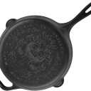 Victoria 10-Inch Day of the Dead La Catrina Cast Iron Skillet, Dia de los Muertos Seasoned Cast Iron Frying Pan with Long Handle, Made in Colombia