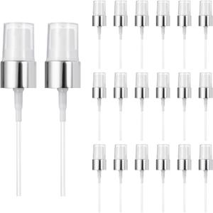 uxcell 24 Pcs Silver White Spray Top, 18/410 Fine Mist Sprayer Reusable Replacement Spray Bottle Pump Plastic Top for Cosmetic Perfume and Body Sprays Bottle