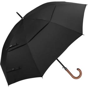 G4Free 52 Inch Golf Umbrella Windproof Large Stick Umbrella Wooden Handle