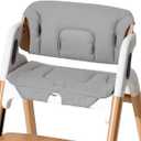 Momcozy High Chair Cushion & Backrest Set - Ergonomic Support for Dinerpal Chairs, Machine Washable Gray Seat Pad with Non-Slip Design