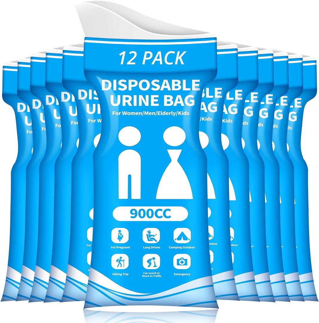 HOKINETY Disposable Urine Bag for Travel - 900ML Portable Pee Bags for Women Men 8/12/20/24/28 PCS Emergency Vomit Bags Urinal Toilet for Car Camping, Road Trip,Traffic Jam, Pregnant, Kid, Patient (Blue)