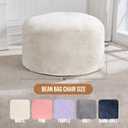 Hobestluk 4FT Bean Bag Chairs for Adults Large Beanbag Chair with Plush Faux Fur Cover Big Bean Bag Chair for Living Room Bedroom Dorm Office - White (44 x 44 x 24)