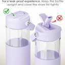 Glass Water Bottle with Silicone Sleeve and Straw Lid 20oz for Girls Women, Glass Drinking Bottles for Travel Home Gym Sports (Amethyst Whisper)
