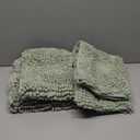 H.VERSAILTEX Sage Bathroom Rugs, Bath Mat Set of 2 Extra Thick Chenille Striped Pattern Shaggy Bath Rugs for Bath Room, Non Skid Bath Mats for Bathroom Floor (32 x 20 Plus 24 x 17 - Inches)