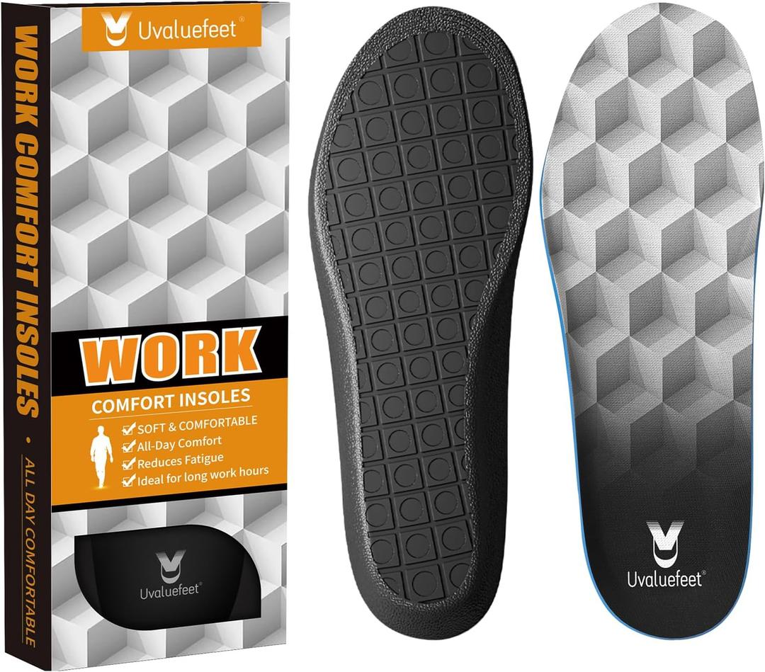 Work Boot Insoles for Men Standing All Day - Memory Foam Comfort Cushion Anti-Fatigue Inserts, Foot Pain Relief and All-Day Comfort -F [Men 12.5-14]