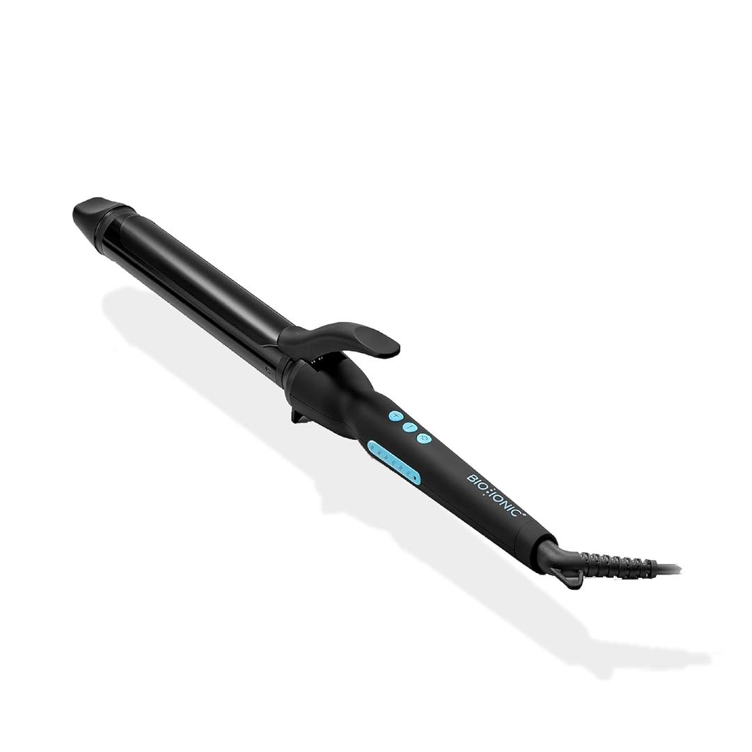 Bio Ionic Long Barrel Styler, Curling Iron with Moisture Heat Technology & NanoIonic MX, Versatile Curling Wand with Adjustable Heat Settings, Hair Curler with Extended Barrel (1.25 Inch, Black)