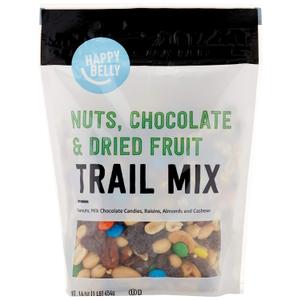Amazon Brand - Happy Belly Nuts, Chocolate & Dried Fruit, Trail Mix, 1 pound (Pack of 1) (EXP 02/27/27)